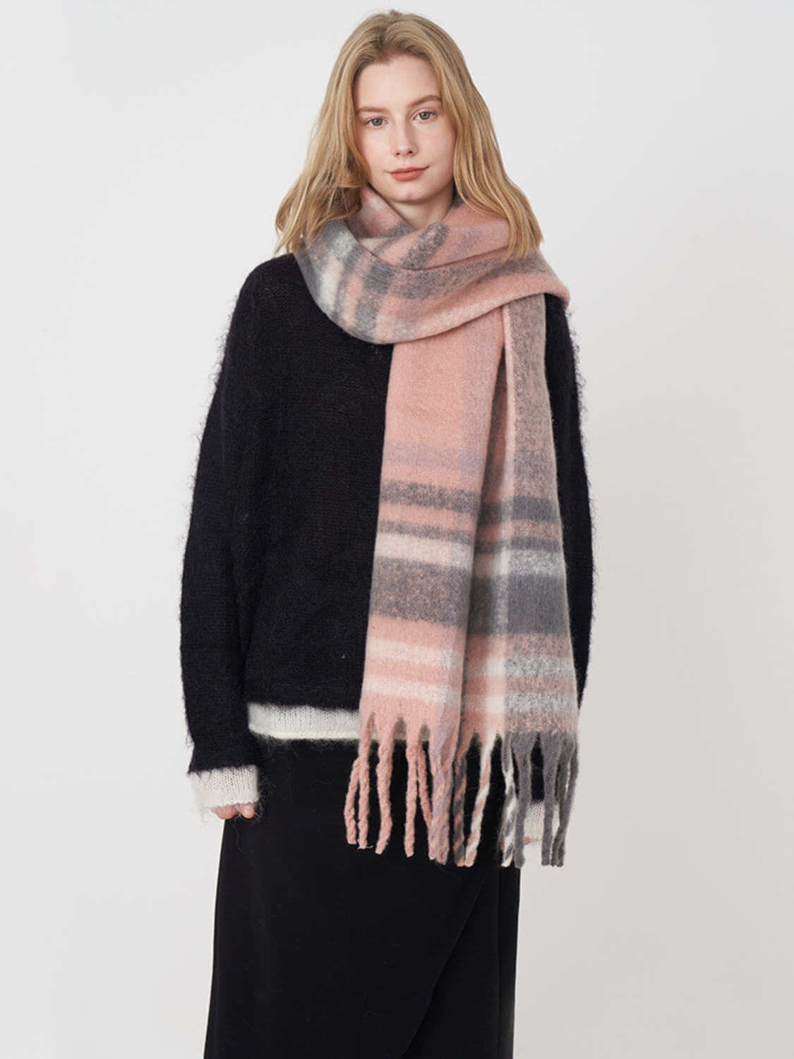 Mitchell Gradient Tassel Blanket Scarf - Pink