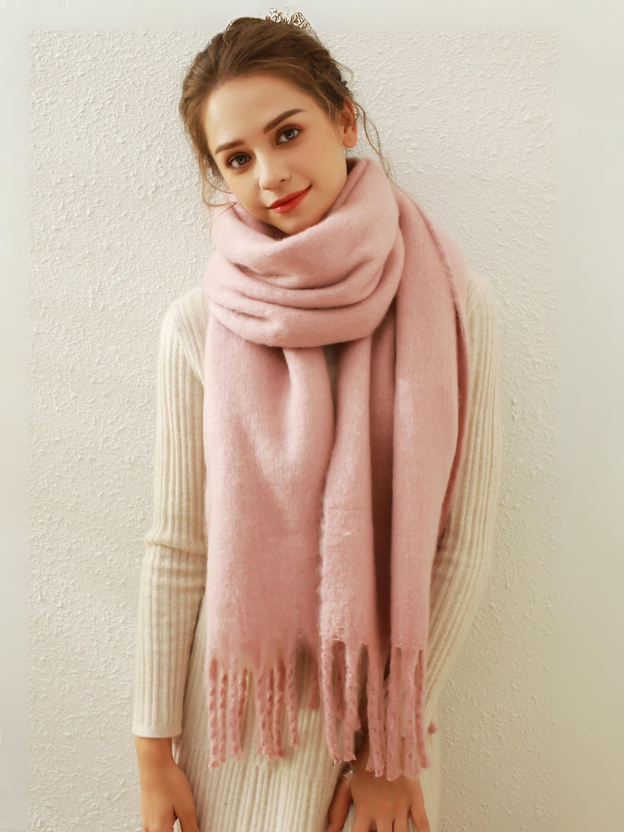 Catalog Tassel Blanket Scarf - Pink