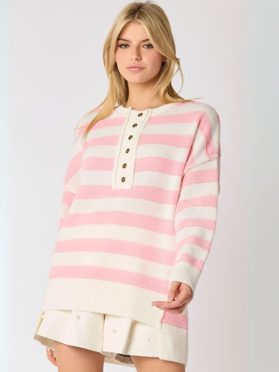 Portland Striped Sweater - Pink