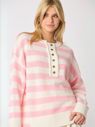 Portland Striped Sweater - Pink