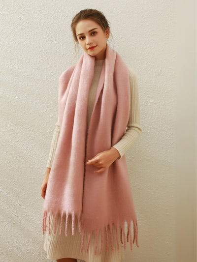 Catalog Tassel Blanket Scarf - Pink