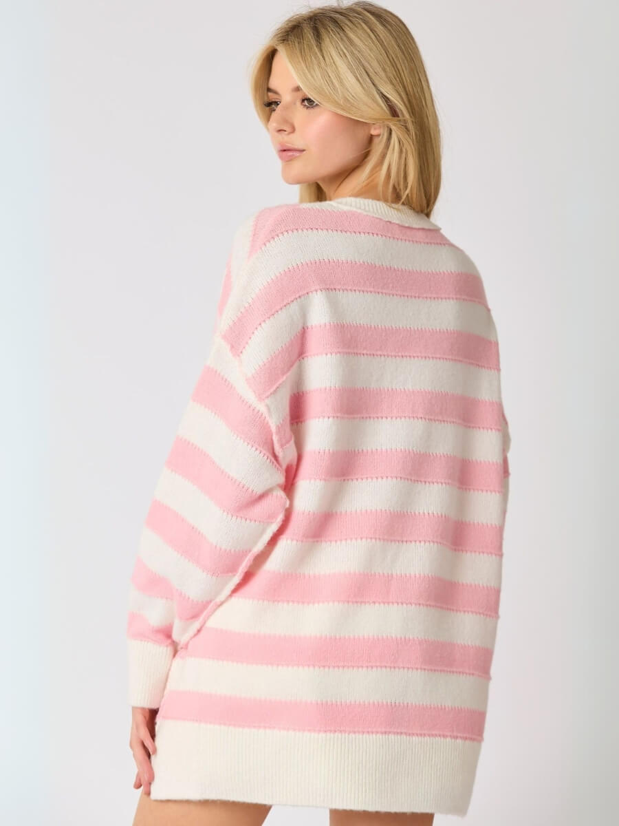 Portland Striped Sweater - Pink