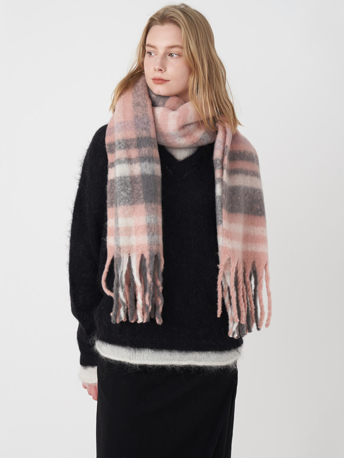 Mitchell Gradient Tassel Blanket Scarf - Pink