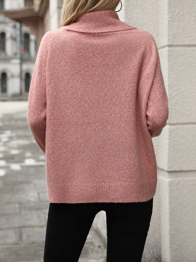 Denver Widen Turtleneck Knit Sweater - Pink