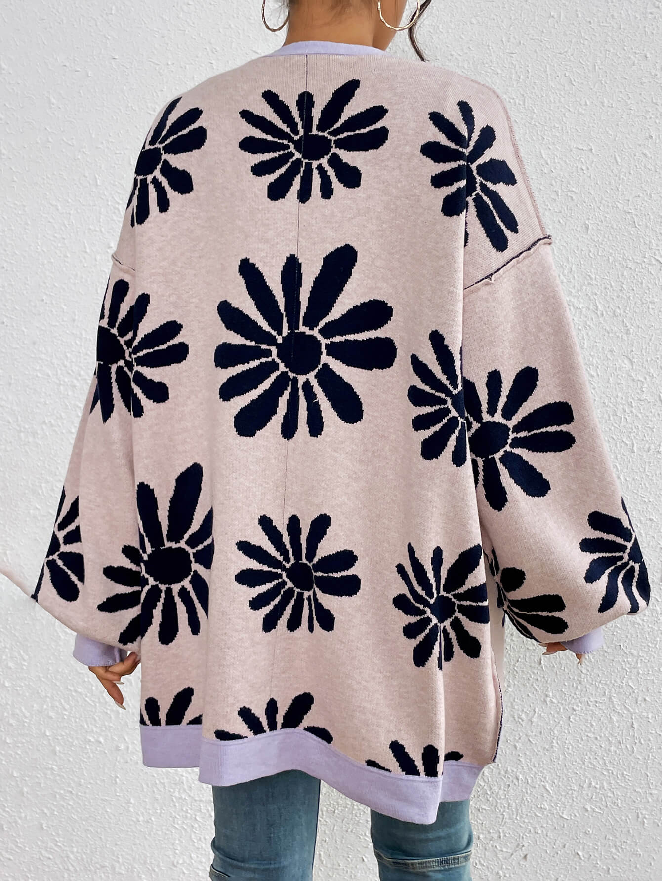 Janelle Floral Knit Cardigan - Pink