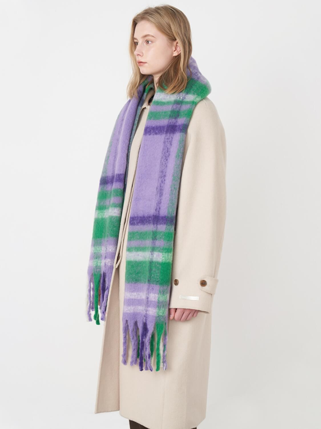 Mitchell Gradient Tassel Blanket Scarf - Purple