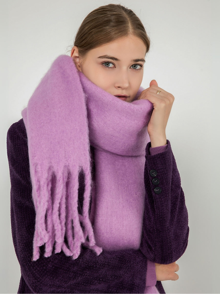 Catalog Tassel Blanket Scarf - Purple