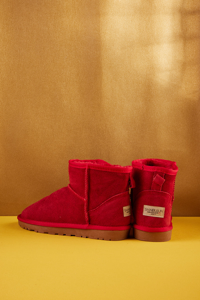 SMAIBULUN Ugg | Faux Fur-Lined Classic Short Ugg Boots - Red