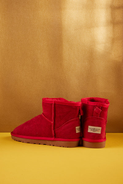 SMAIBULUN Ugg | Faux Fur-Lined Classic Short Ugg Boots - Red