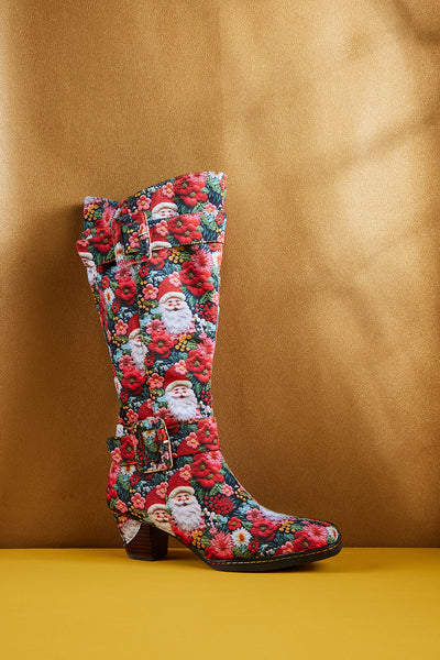 Soffia | Stanta Carnival Christmas Theme Knee-High Boots - Red