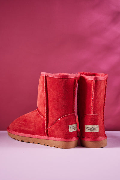 Smaibulun Ugg | Lovett Wool Blend Suede Shearling Boots - Red