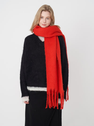 Catalog Tassel Blanket Scarf - Red