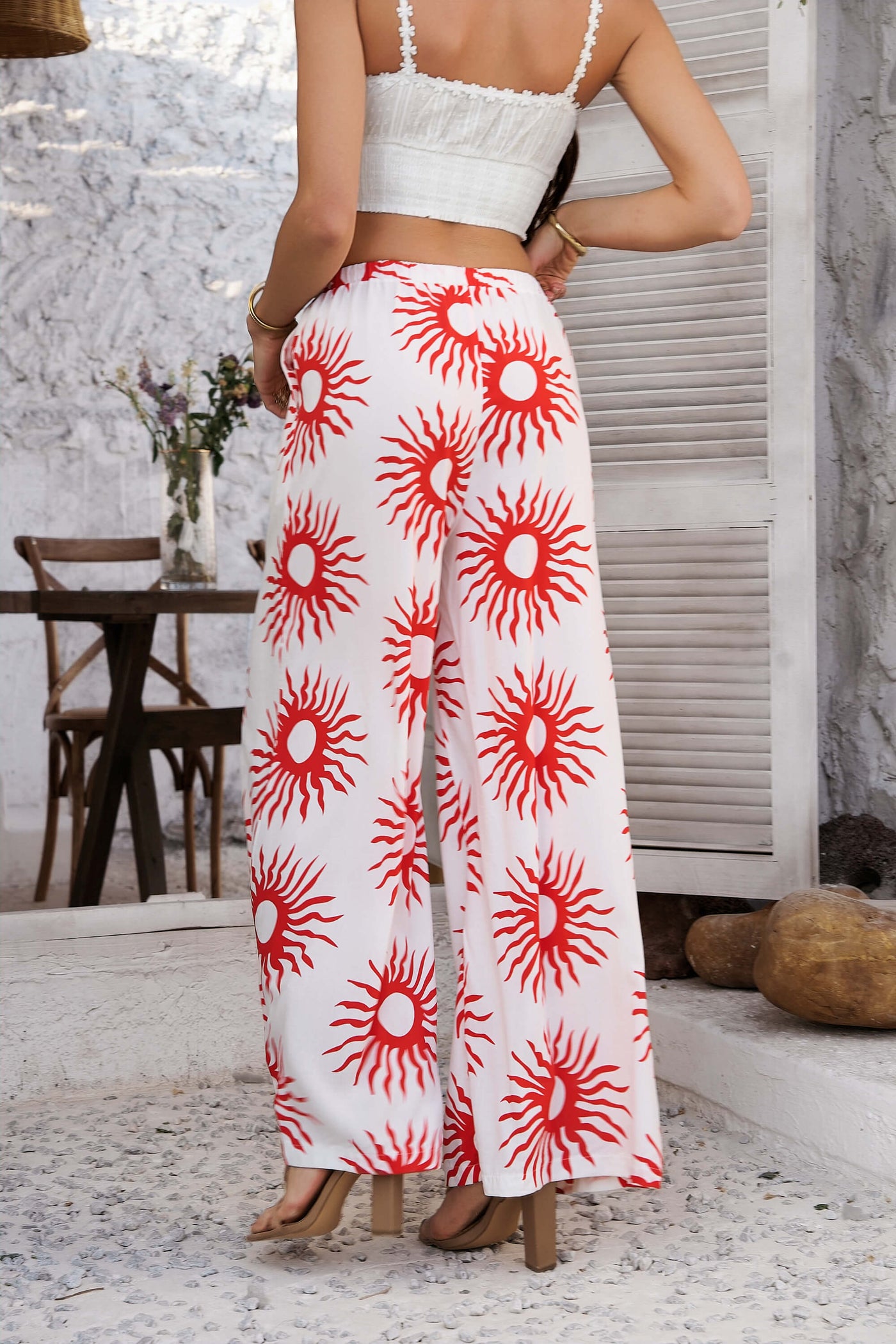 Yacht Party Wide Leg Pants - red