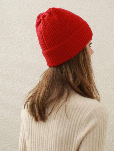 Arctic Velvet Wool Blend Beanie - red