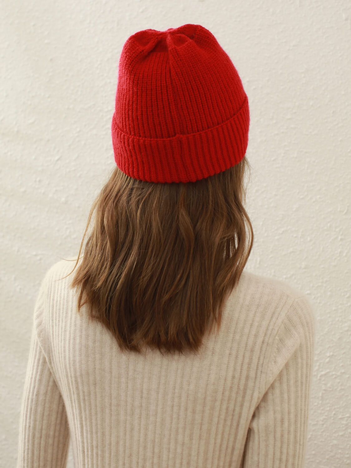 Arctic Velvet Wool Blend Beanie - red