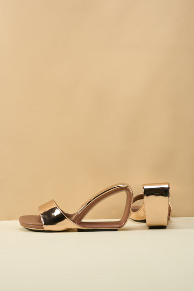 Jady Rose | Get a Clue Wedge Slides - Rose Gold