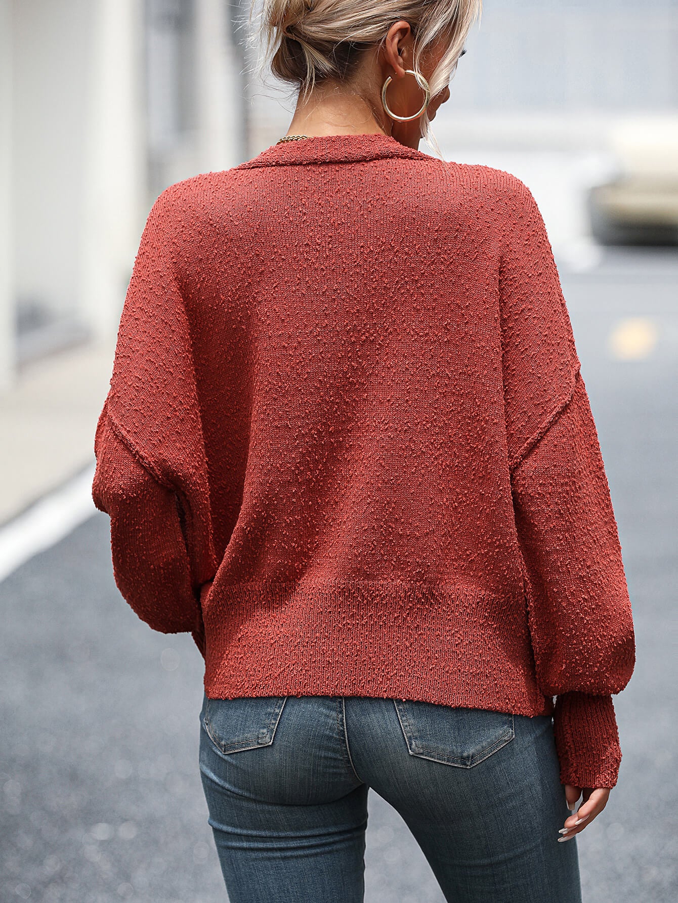 Blissful Comfort Front Button Cardigan - Rust