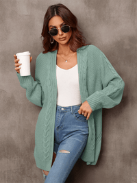 Ludlow Cable Knit Duster Cardigan - Sage