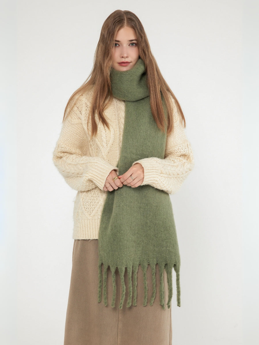 Catalog Tassel Blanket Scarf - Sage