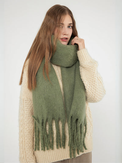 Catalog Tassel Blanket Scarf - Sage