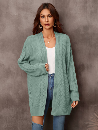 Ludlow Cable Knit Duster Cardigan - Sage