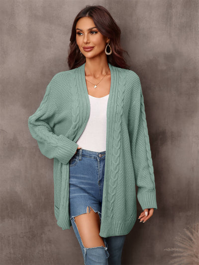 Ludlow Cable Knit Duster Cardigan - Sage