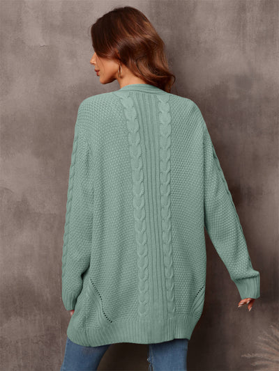 Ludlow Cable Knit Duster Cardigan - Sage