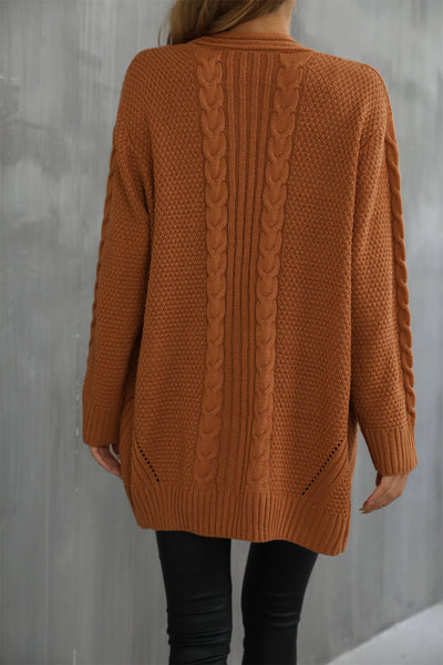 Ludlow Cable Knit Duster Cardigan - Tan