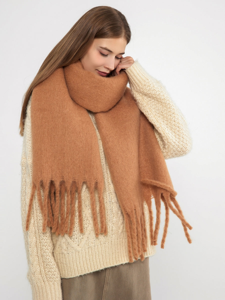 Catalog Tassel Blanket Scarf - Tan