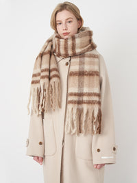 Mitchell Gradient Tassel Blanket Scarf - taupe