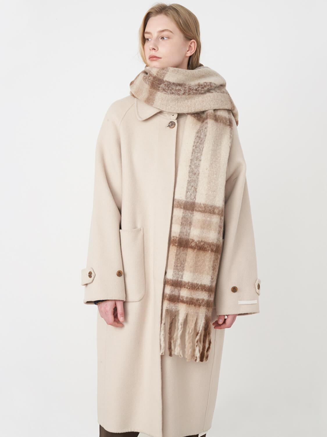 Mitchell Gradient Tassel Blanket Scarf - taupe