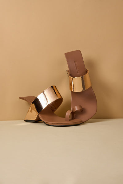 Jady Rose | Posh Afternoon Slide Heels - Taupe