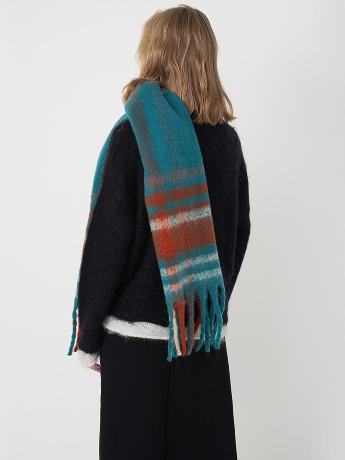 Mitchell Gradient Tassel Blanket Scarf - Teal