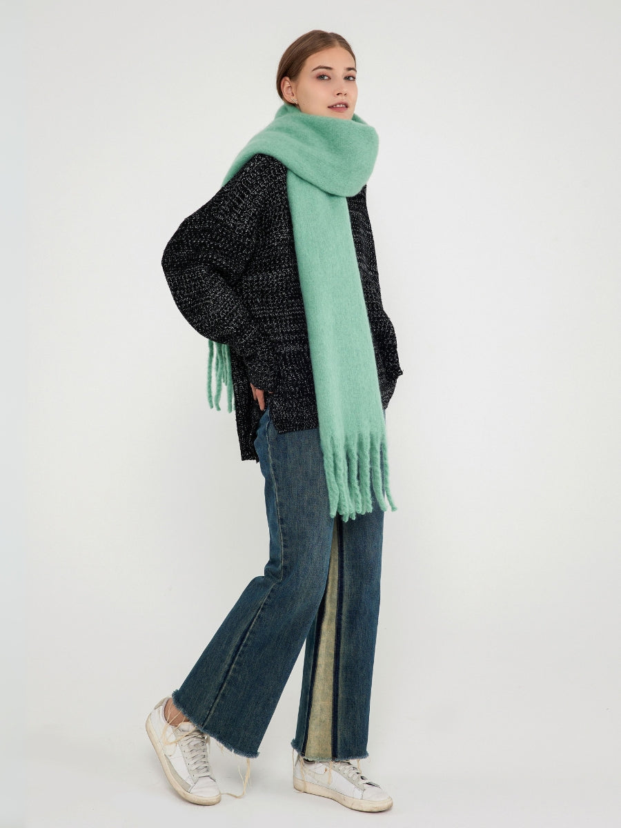 Catalog Tassel Blanket Scarf - Turquoise