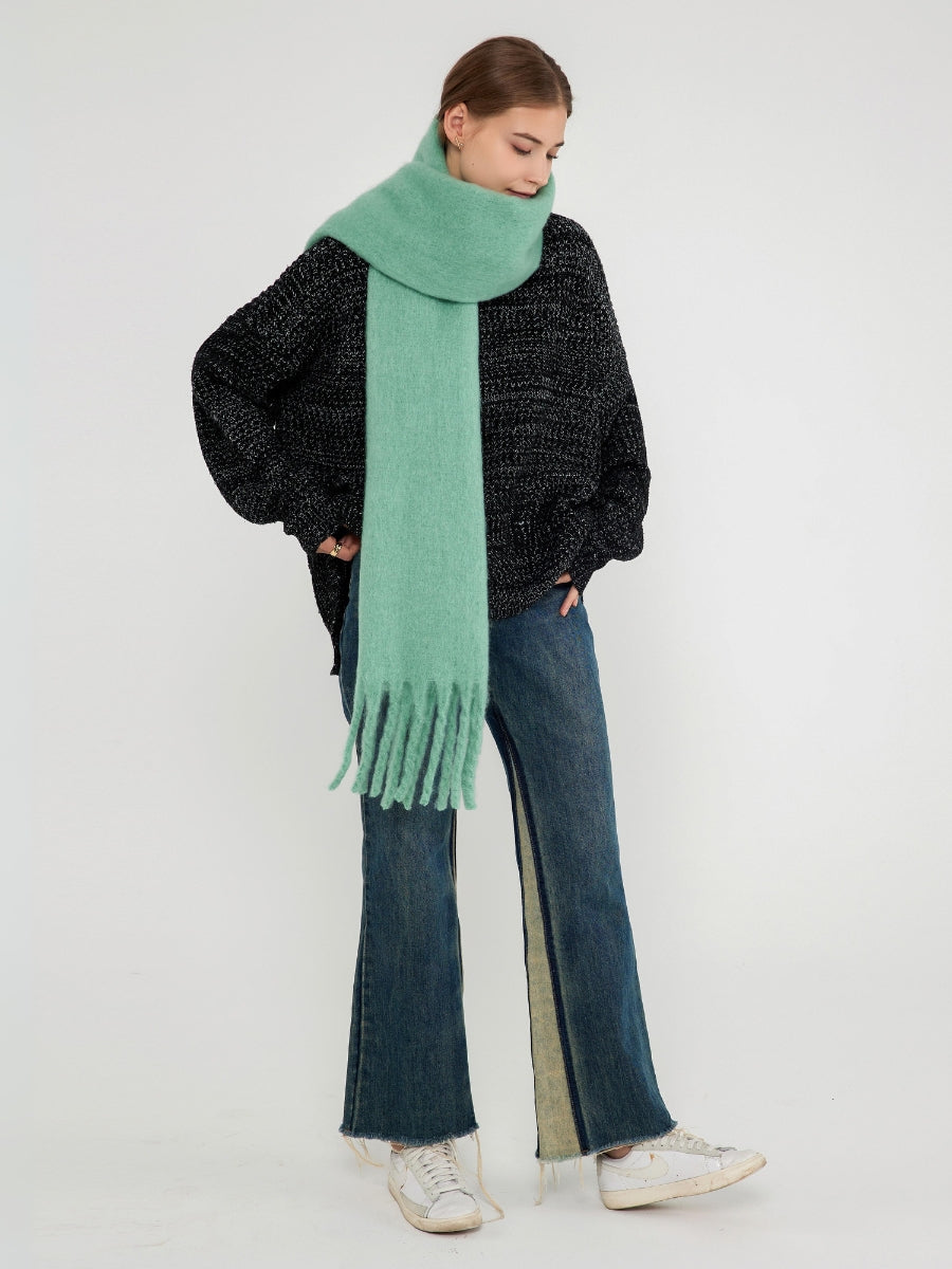 Catalog Tassel Blanket Scarf - Turquoise