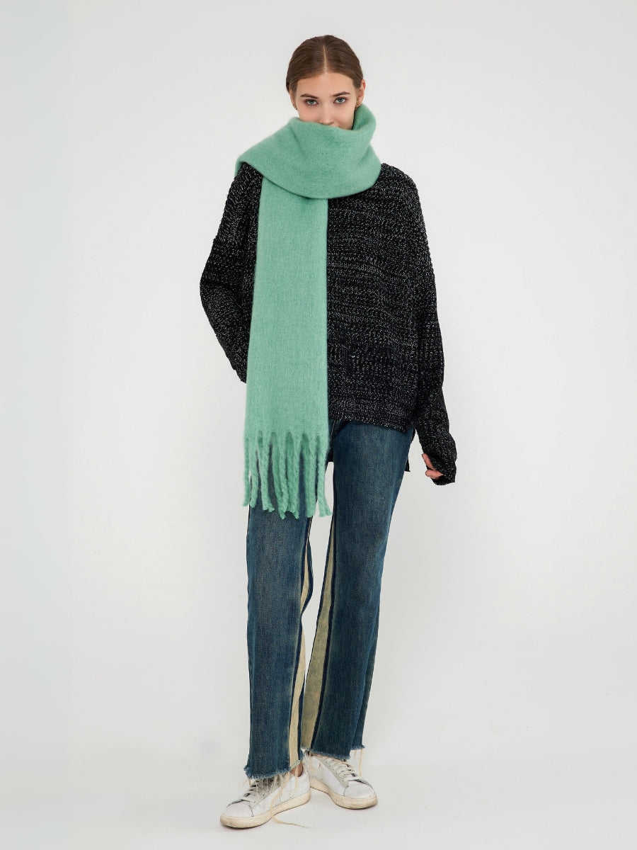 Catalog Tassel Blanket Scarf - Turquoise