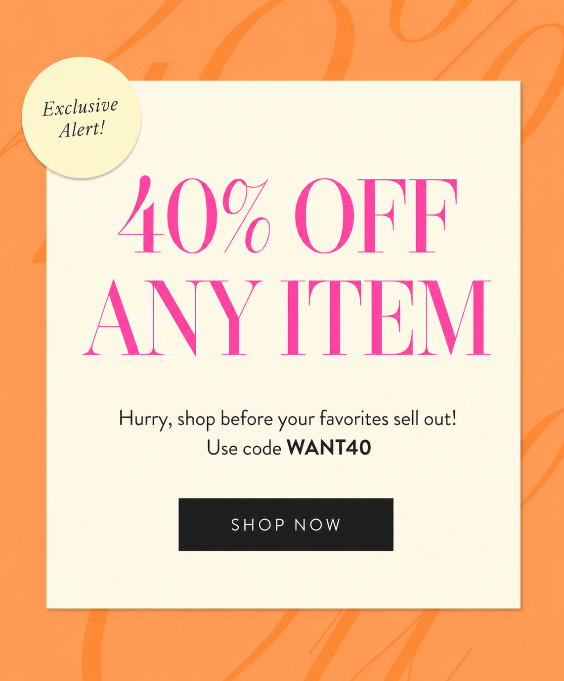 Summer Shopping Event 40% OFF