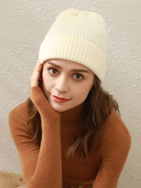 Arctic Velvet Wool Blend Beanie - white