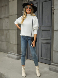 Come My Way Fuzzy Knit Sweater - white