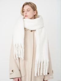 Catalog Tassel Blanket Scarf - White