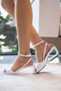 Jady Rose | Chanice Ankle Strap Leather Wedge Sandal - White