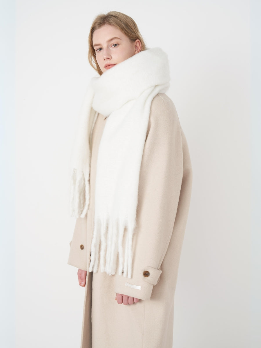 Catalog Tassel Blanket Scarf - White