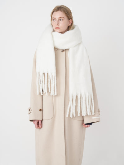 Catalog Tassel Blanket Scarf - White