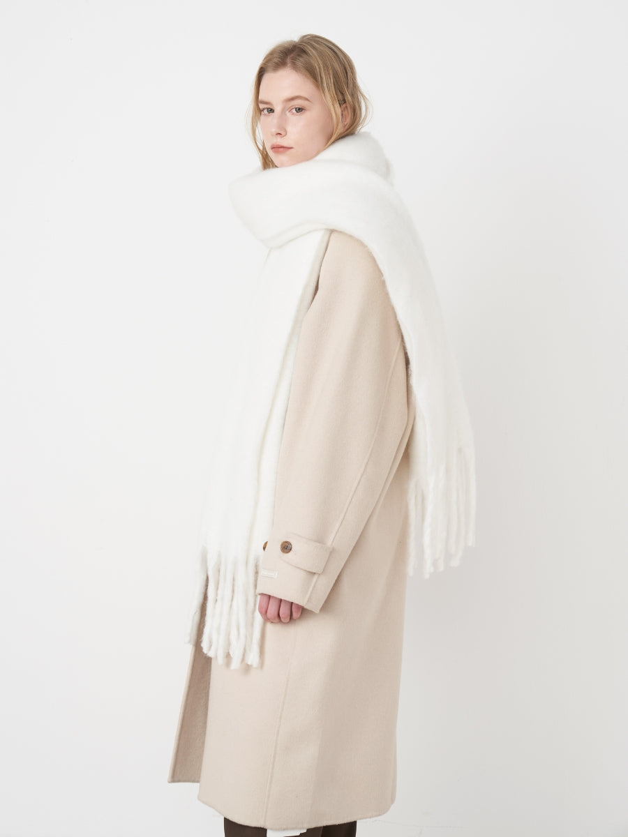 Catalog Tassel Blanket Scarf - White