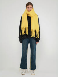 Catalog Tassel Blanket Scarf - Yellow