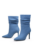 JADY ROSE | DENIM RUCHED ANKLE STILETTO BOOTS