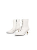 JadyRose | Genuine Leather Golden Drop Heeled White Bootie Ankle Boots