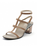 JADY ROSE | CUT-OUT LEATHER ANKLE STRAP SANDAL - NEUTRAL