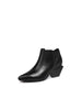 JadyRose | Geometry-Heel Textile Contrast Black Leather Ankle  Boots