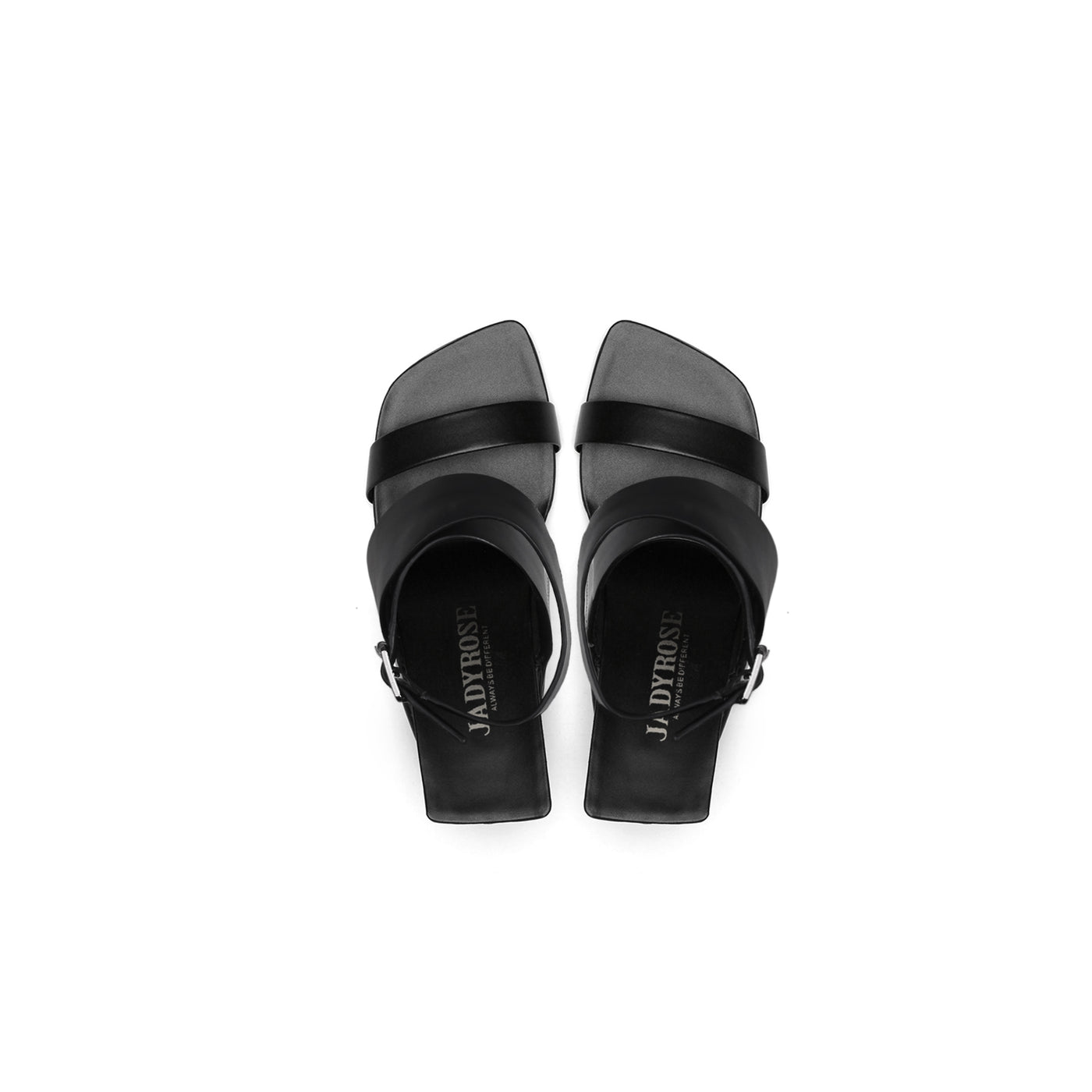 Twist Strap Open-Heel Leather Slide Sandal - JadyRose